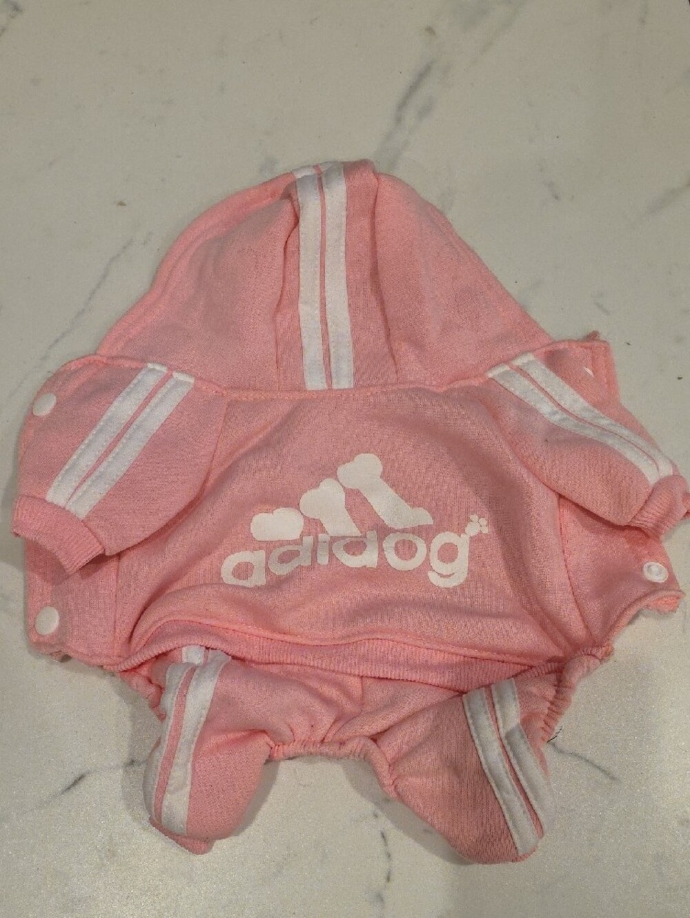 Adidog Pink Hooded Dog Jumpsuit by